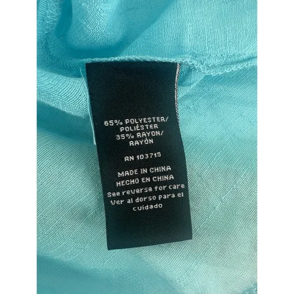 Zac & Rachel Turquoise Boho Baby Doll Beachy Peasant Bell Sleeve Flowy BB18 - Picture 7 of 8